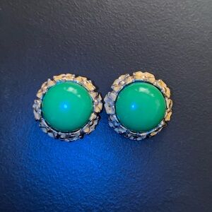Elegant Green and Gold Earrings